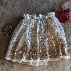 Bottoms - Little girls sparkly gold skirt Bottoms - Little girls sparkly gold skirt